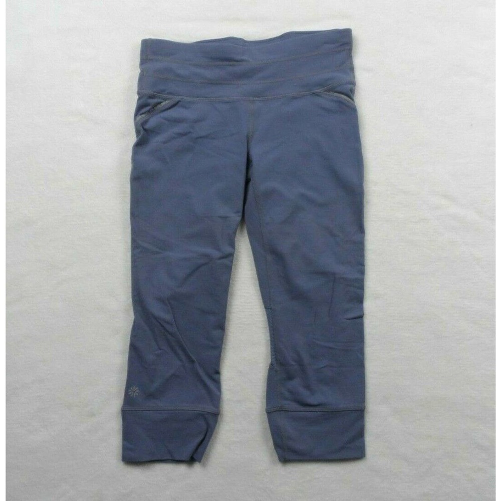 Athleta Capri Crop Leggings Blue Athletic Yoga S